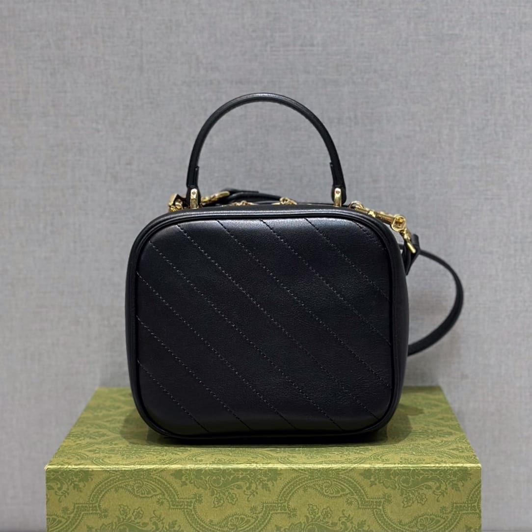 GUCCI Blondie Small Top Handle Bag - Black Leather