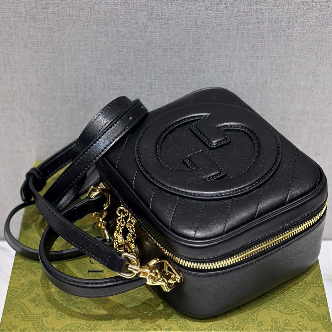 GUCCI Blondie Small Top Handle Bag - Black Leather