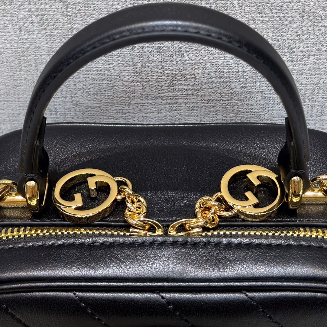 GUCCI Blondie Small Top Handle Bag - Black Leather