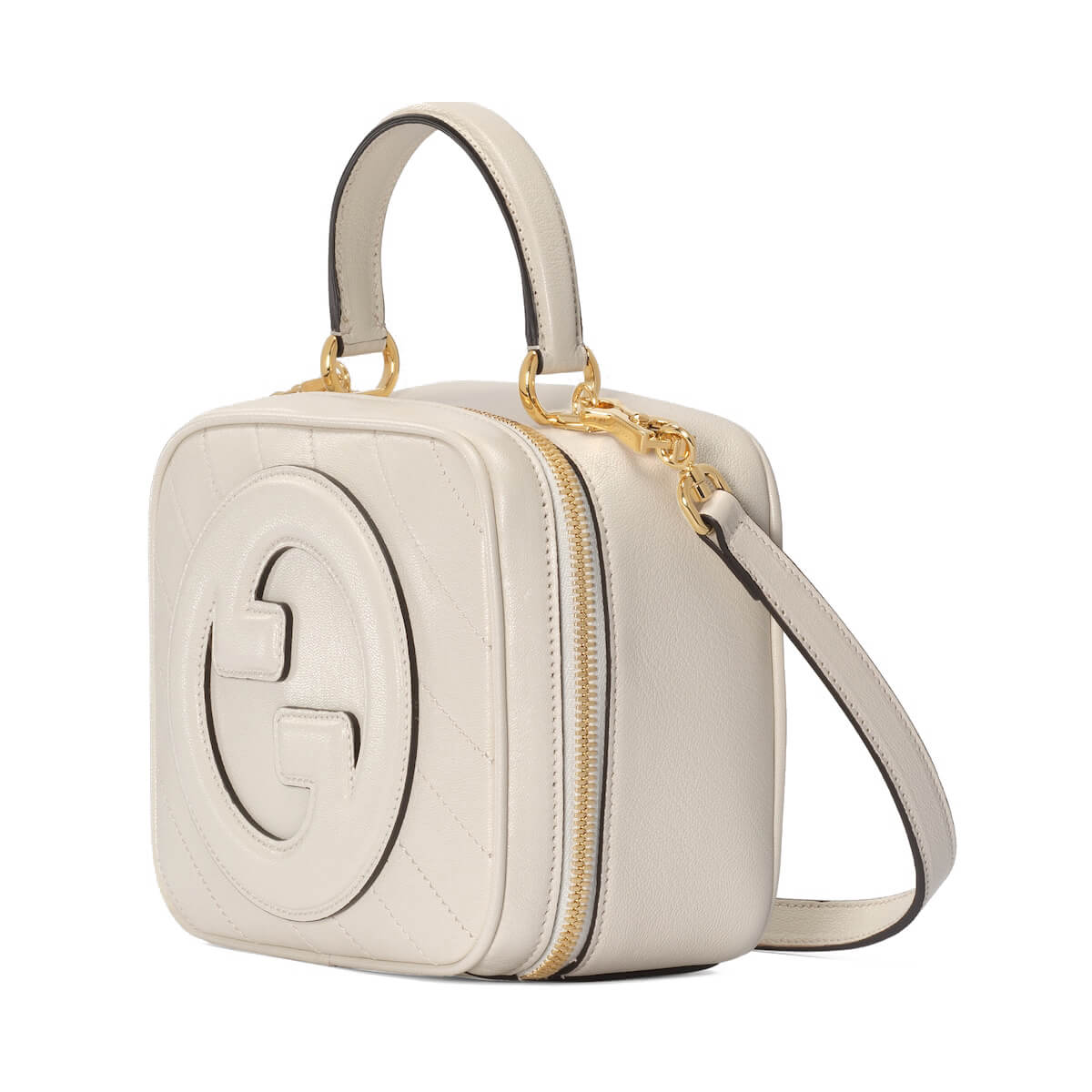 GUCCI Blondie Small Top Handle Bag - White Leather