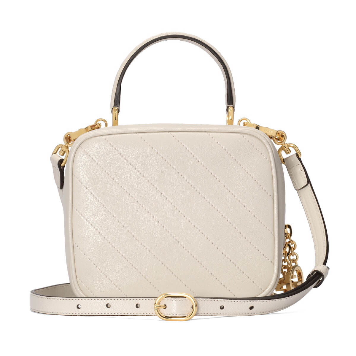 GUCCI Blondie Small Top Handle Bag - White Leather