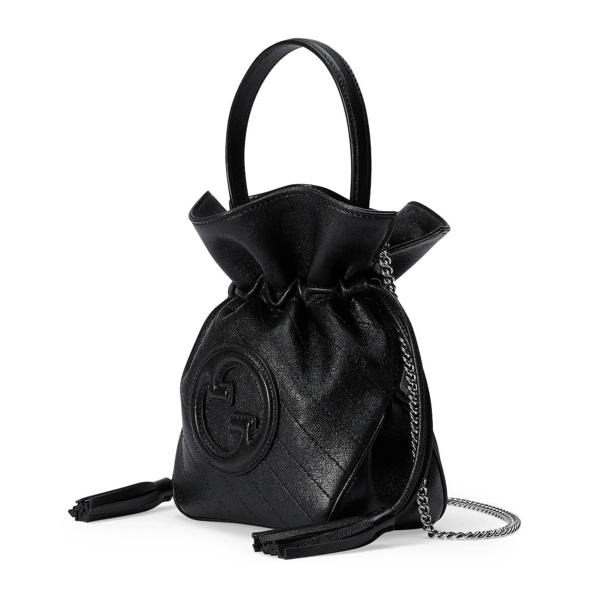 GUCCI Blondie Mini Bucket Bag - Black Leather