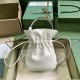 GUCCI Blondie Mini Bucket Bag - White Leather