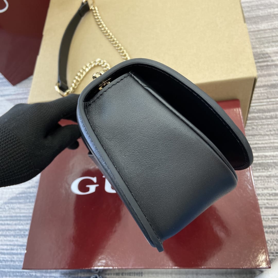 GUCCI Blondie Mini Shoulder Bag - Black Leather