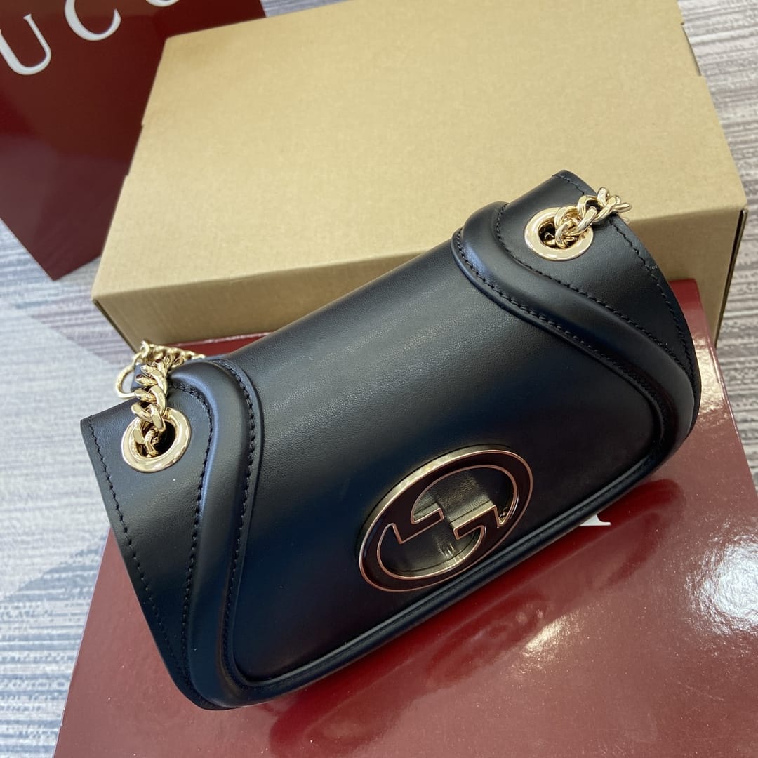 GUCCI Blondie Mini Shoulder Bag - Black Leather