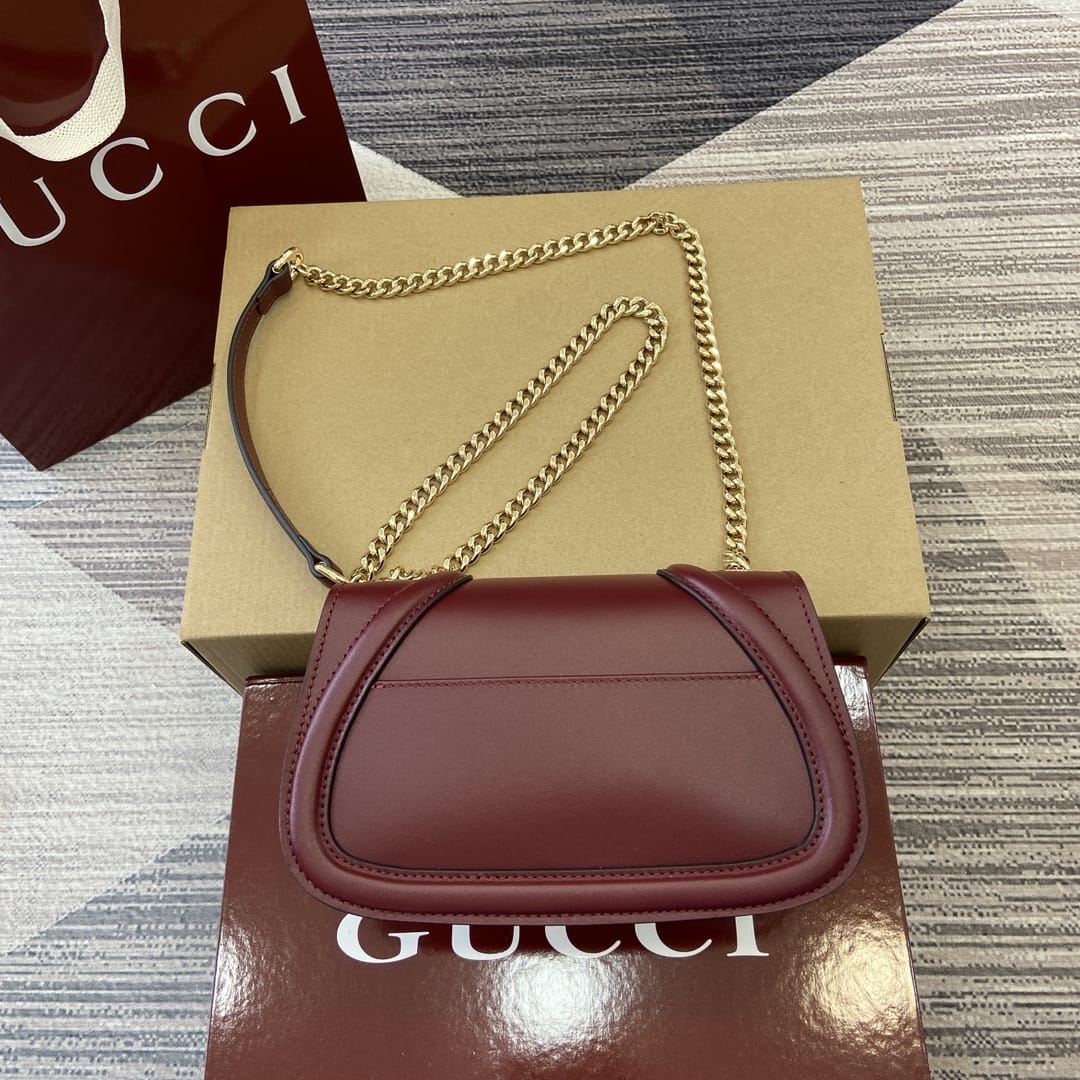 GUCCI Blondie Mini Shoulder Bag - Red Leather