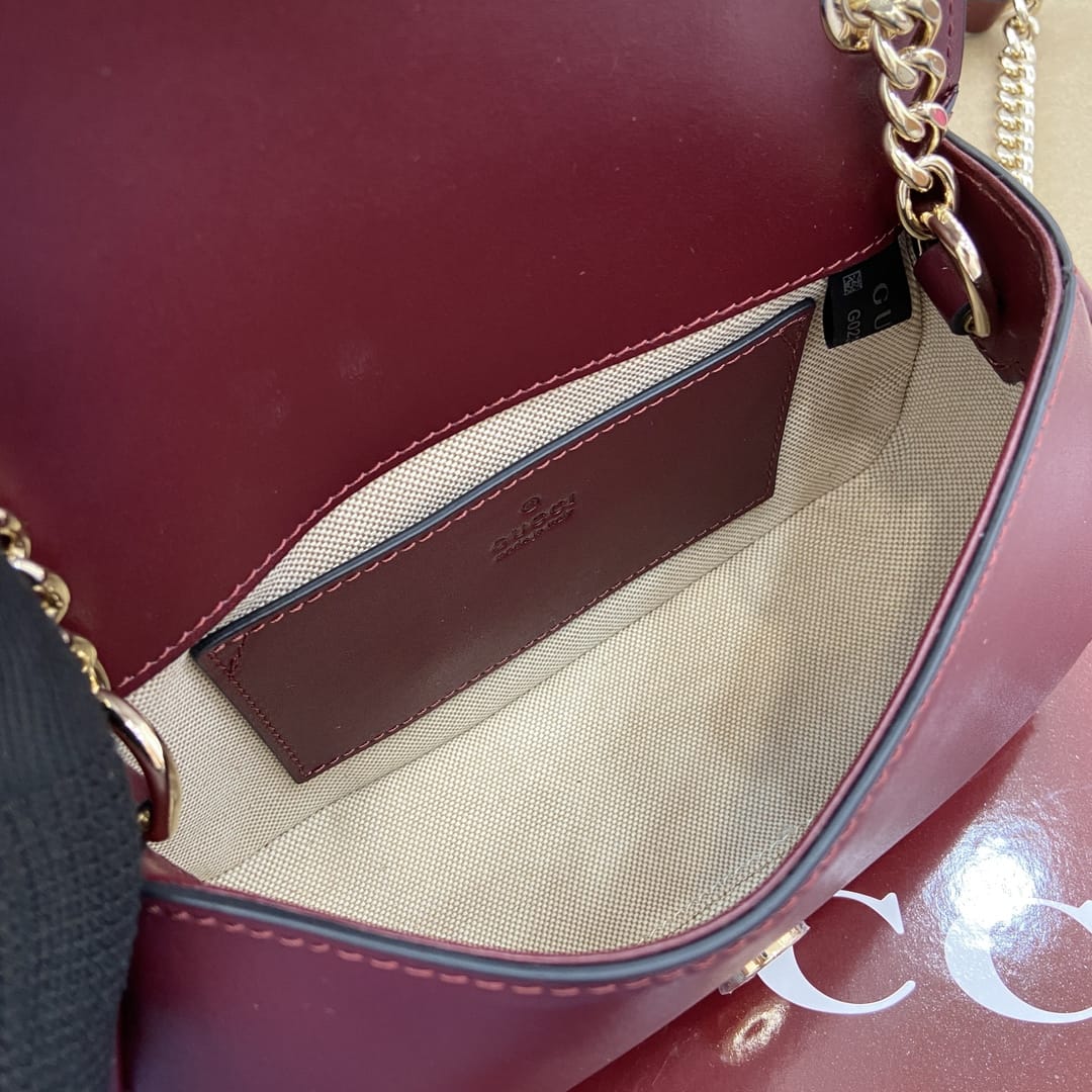 GUCCI Blondie Mini Shoulder Bag - Red Leather