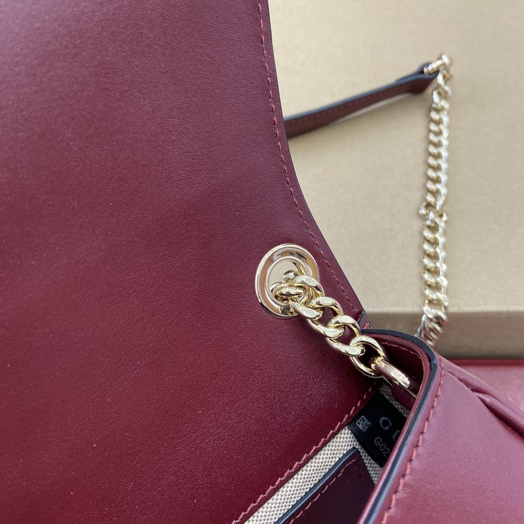 GUCCI Blondie Mini Shoulder Bag - Red Leather