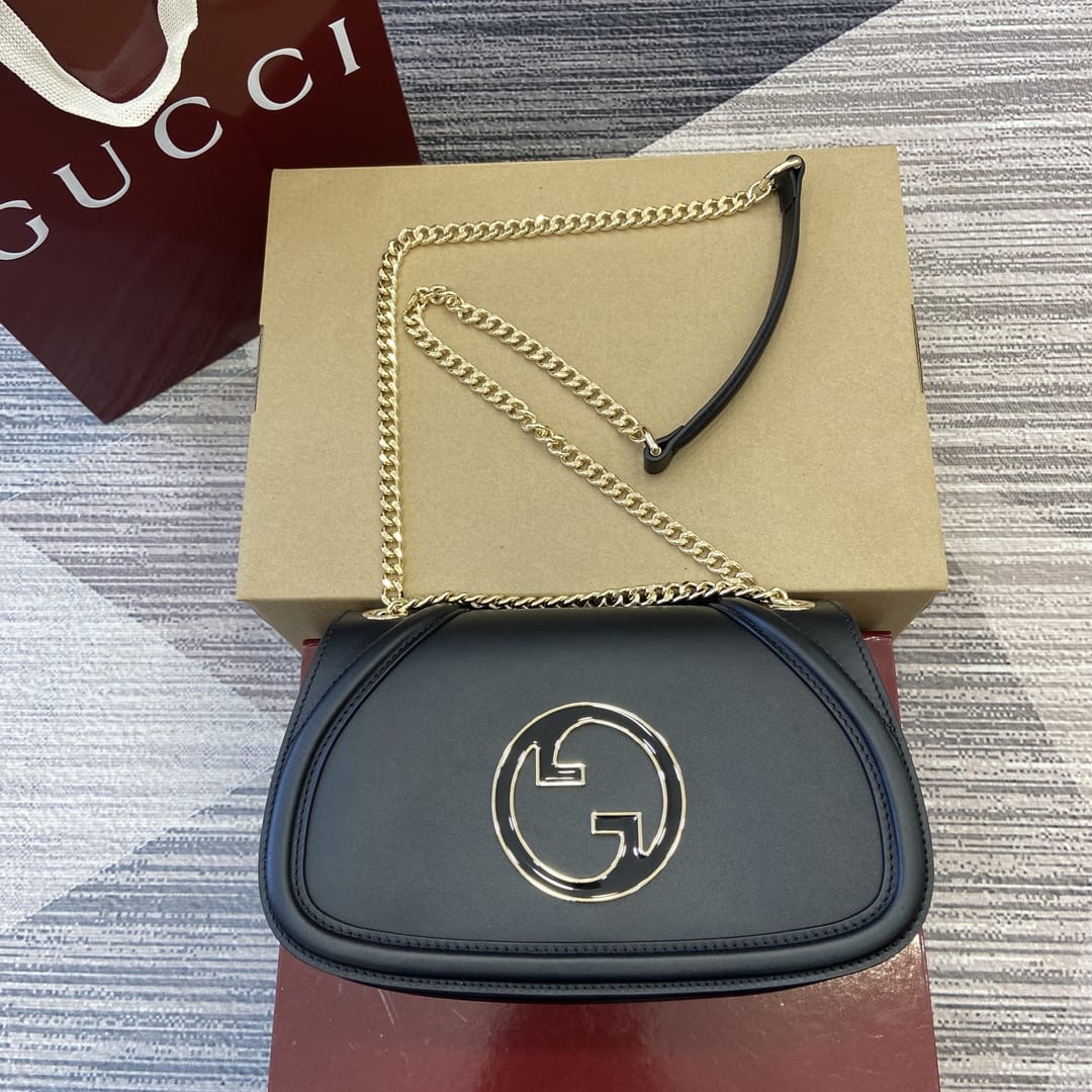 GUCCI Blondie Small Shoulder Bag - Black Leather