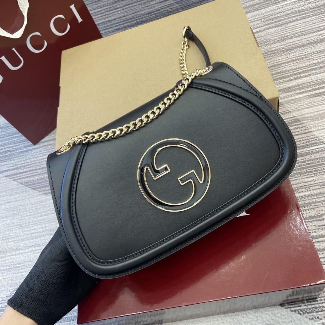 GUCCI Blondie Small Shoulder Bag - Black Leather