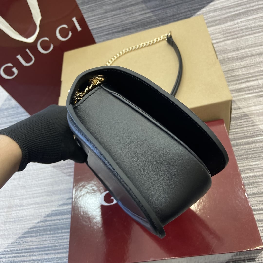 GUCCI Blondie Small Shoulder Bag - Black Leather