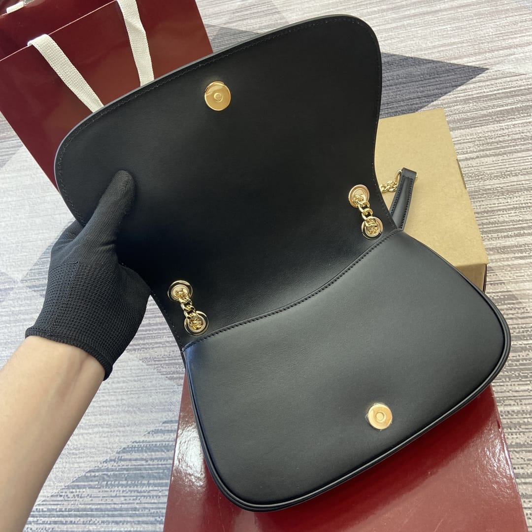 GUCCI Blondie Small Shoulder Bag - Black Leather