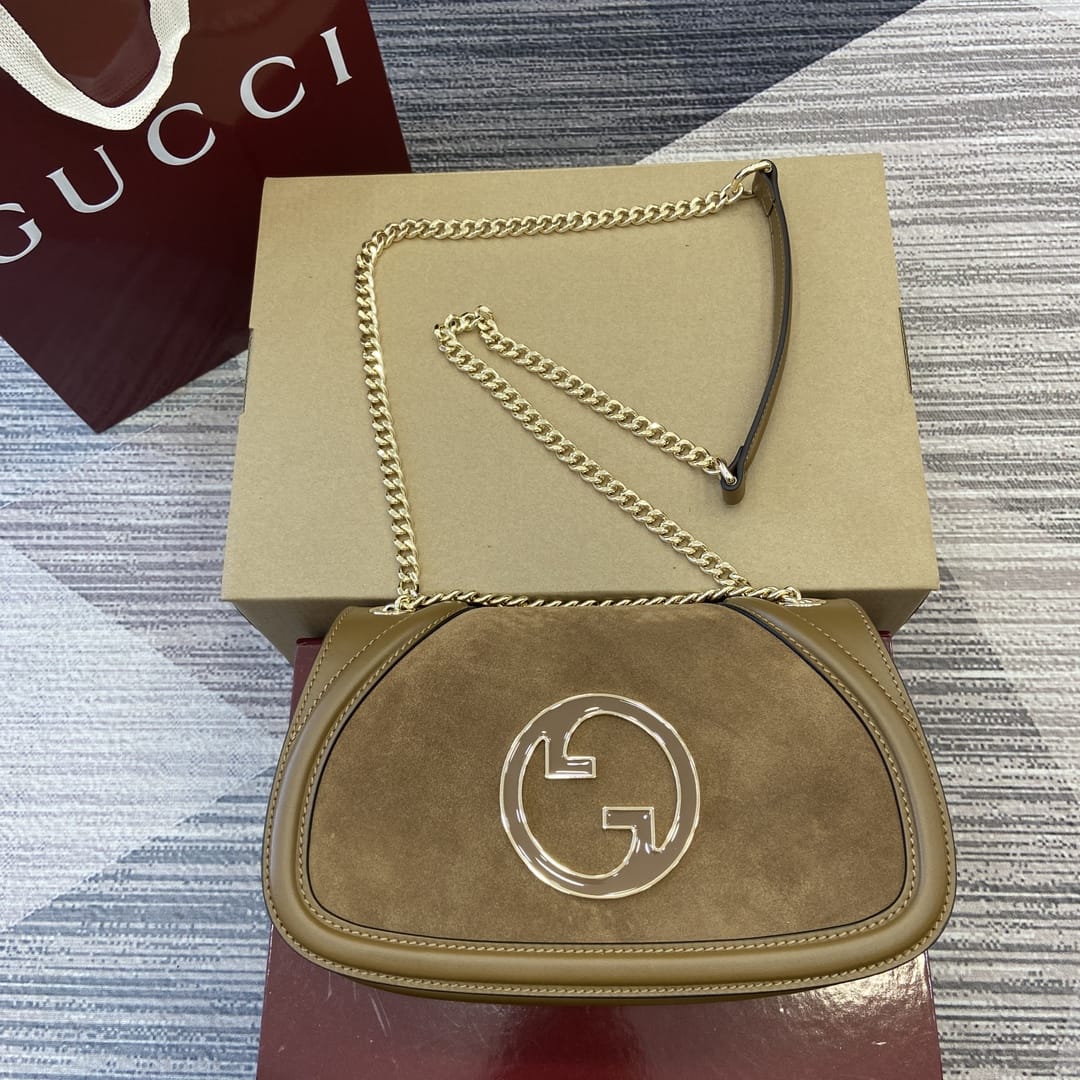 GUCCI Blondie Small Shoulder Bag - Brown Leather