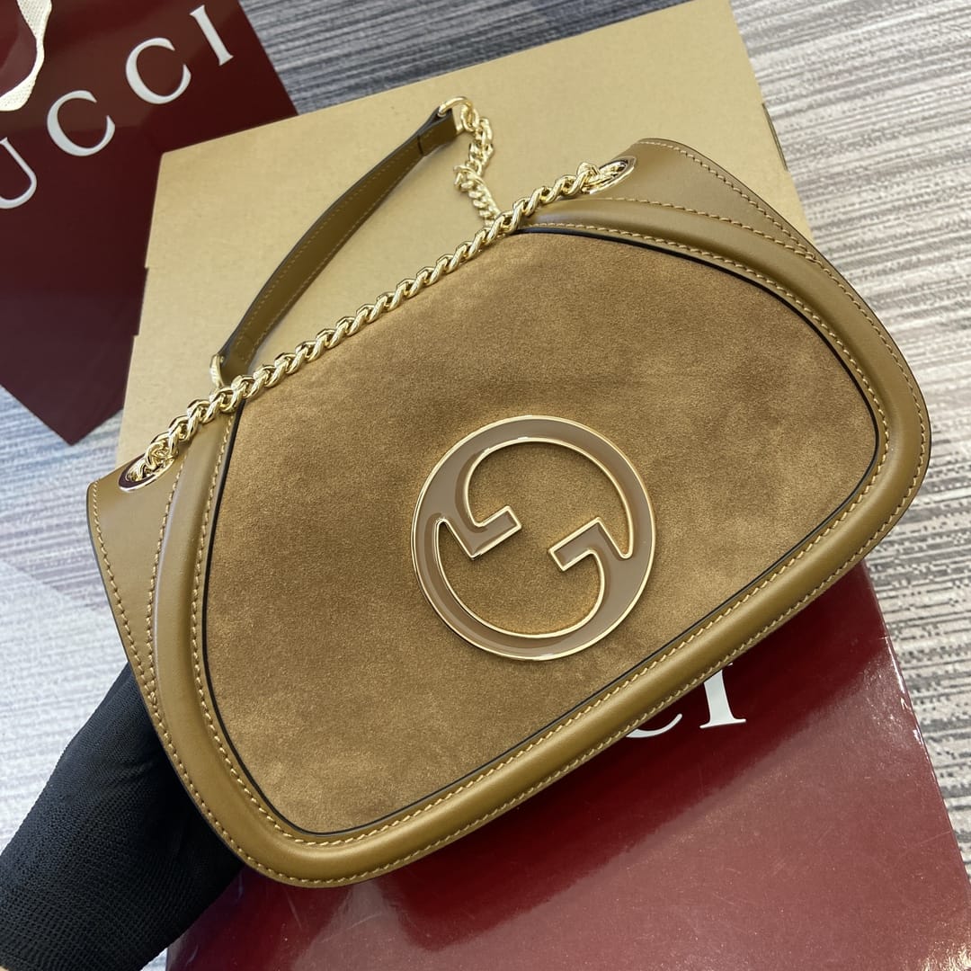 GUCCI Blondie Small Shoulder Bag - Brown Leather