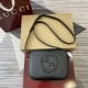 GUCCI Blondie Mini Rectangle Shoulder Bag - Black Leather