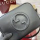 GUCCI Blondie Mini Rectangle Shoulder Bag - Black Leather