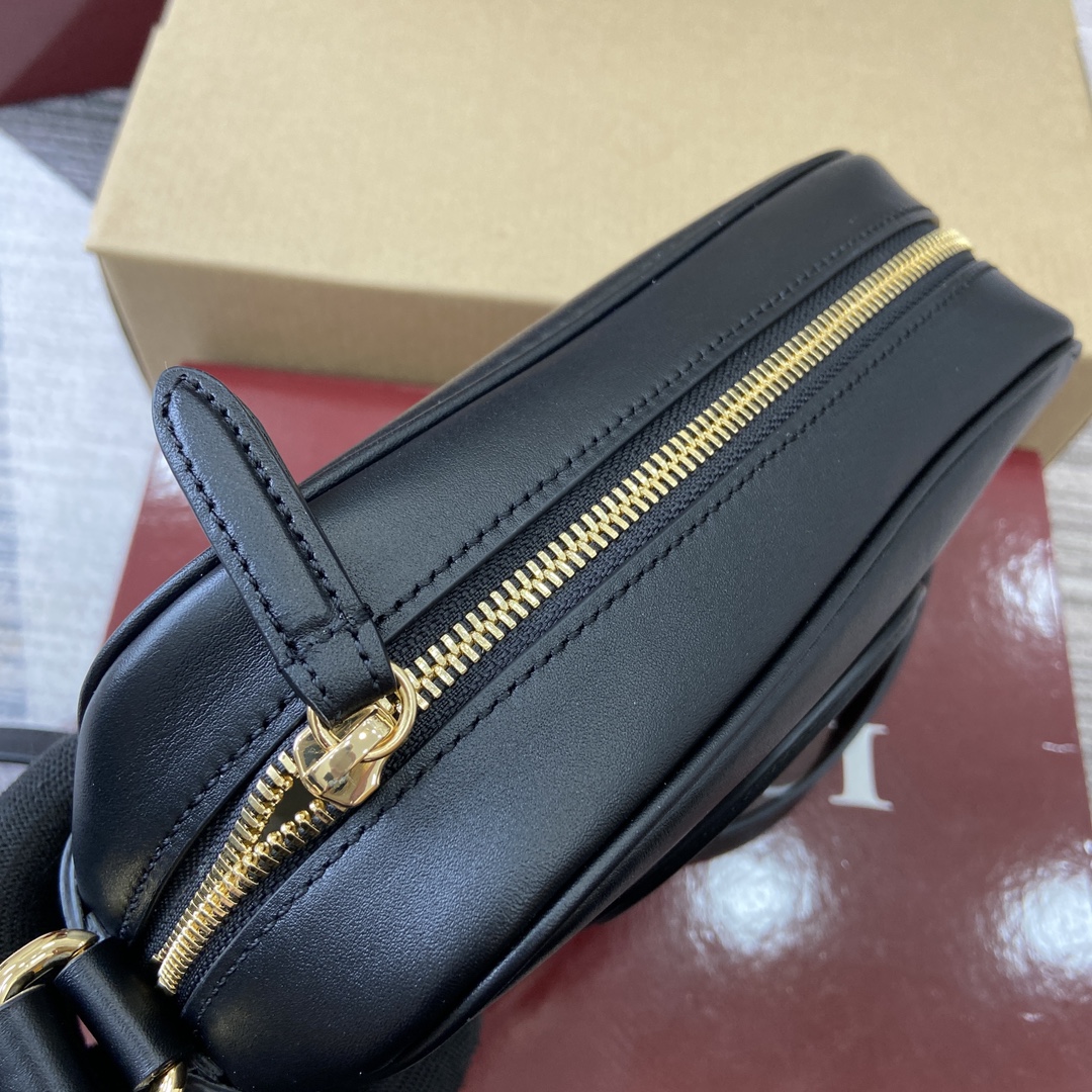 GUCCI Blondie Mini Rectangle Shoulder Bag - Black Leather