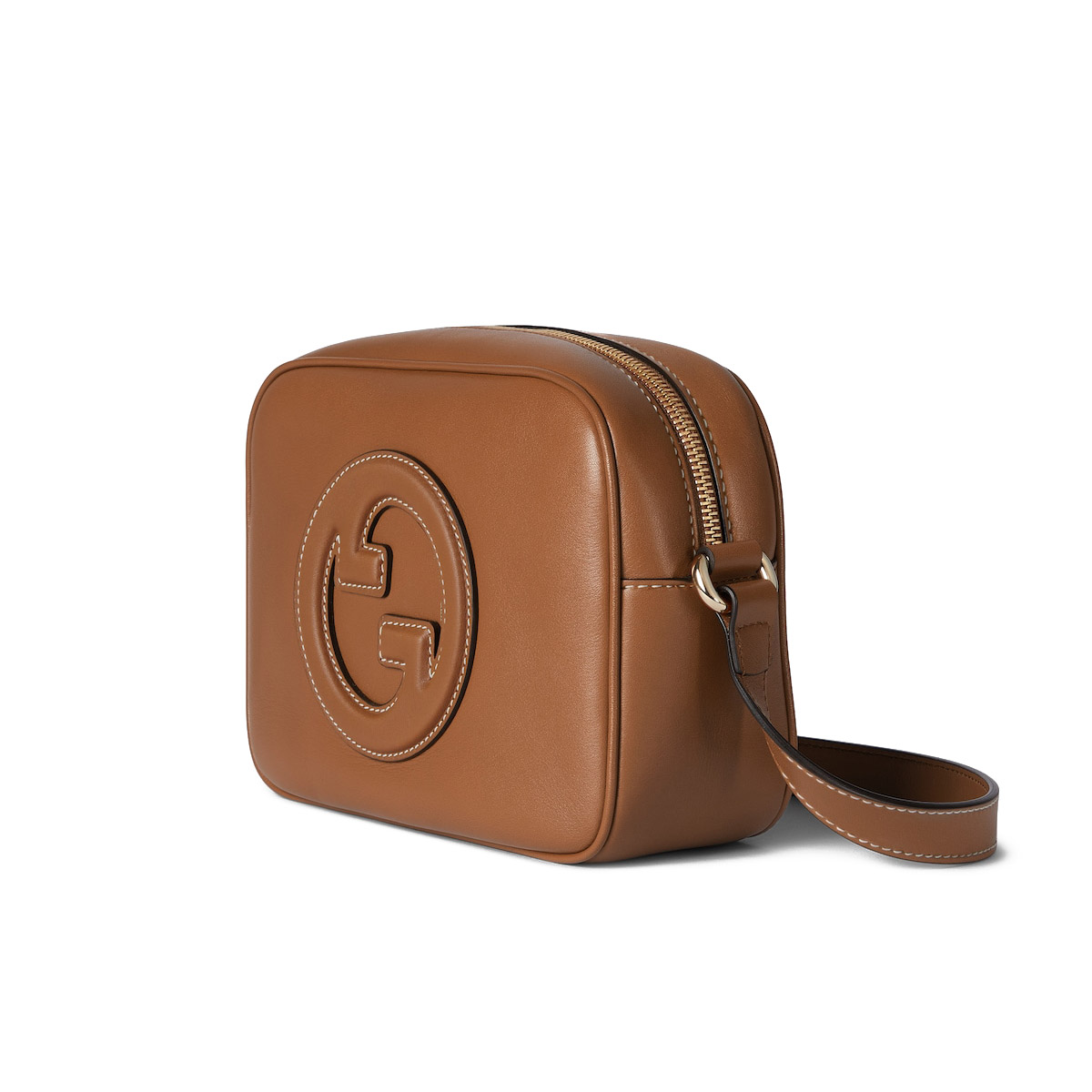 GUCCI Blondie Mini Rectangle Shoulder Bag - Brown Leather