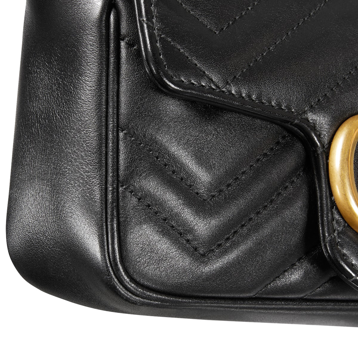 GUCCI GG Marmont Super Mini Shoulder Bag - Black Leather