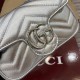 GUCCI GG Marmont Super Mini Shoulder Bag - Silver Leather