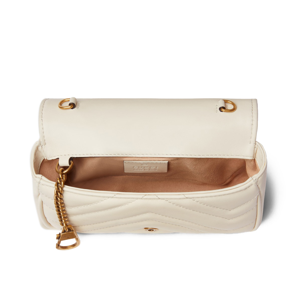 GUCCI GG Marmont Super Mini Shoulder Bag - White Leather