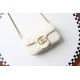 GUCCI GG Marmont Super Mini Shoulder Bag - White Leather