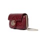 GUCCI GG Marmont Super Mini Shoulder Bag - Red Leather