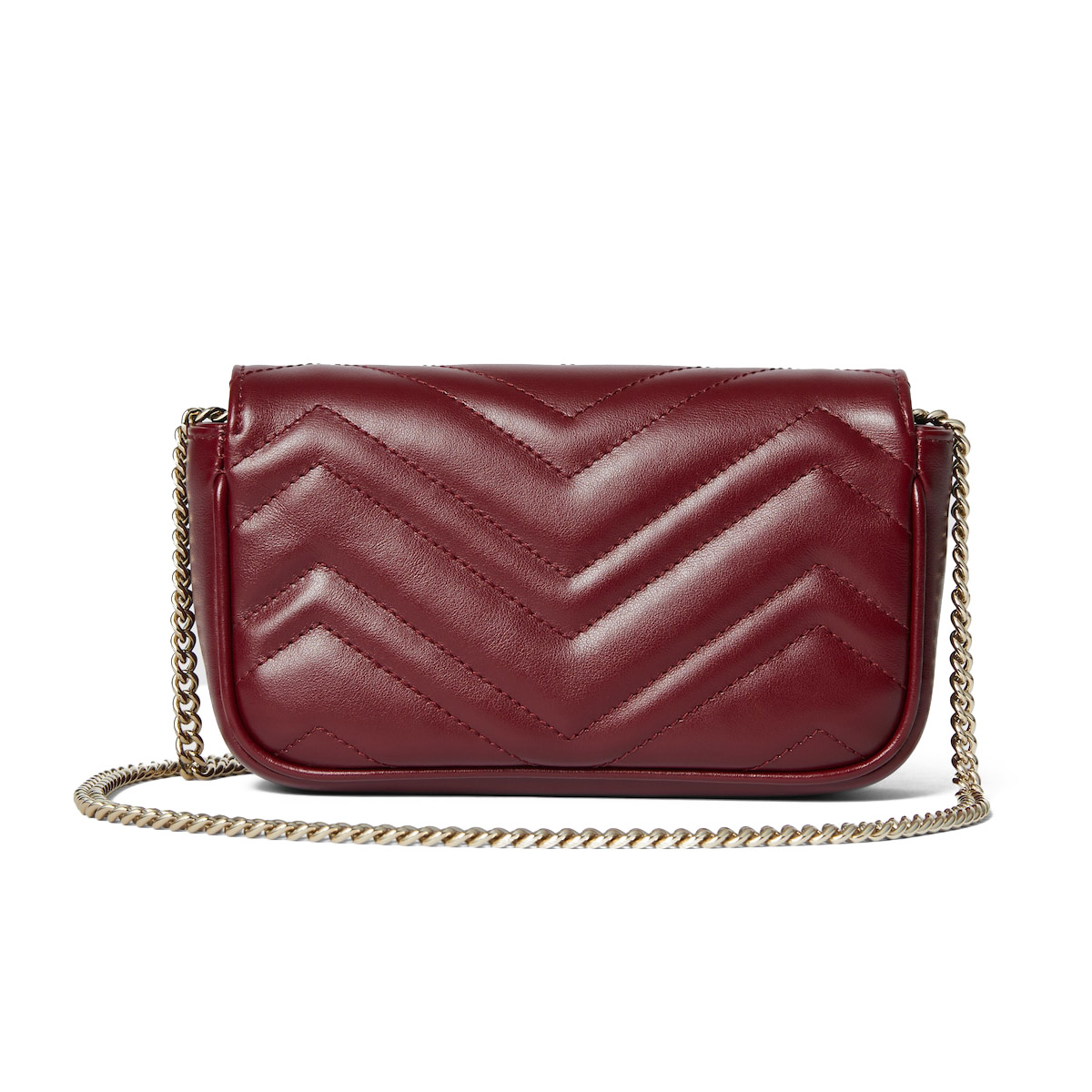 GUCCI GG Marmont Super Mini Shoulder Bag - Red Leather