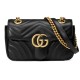 GUCCI GG Marmont Mini Shoulder Bag - Black Leather