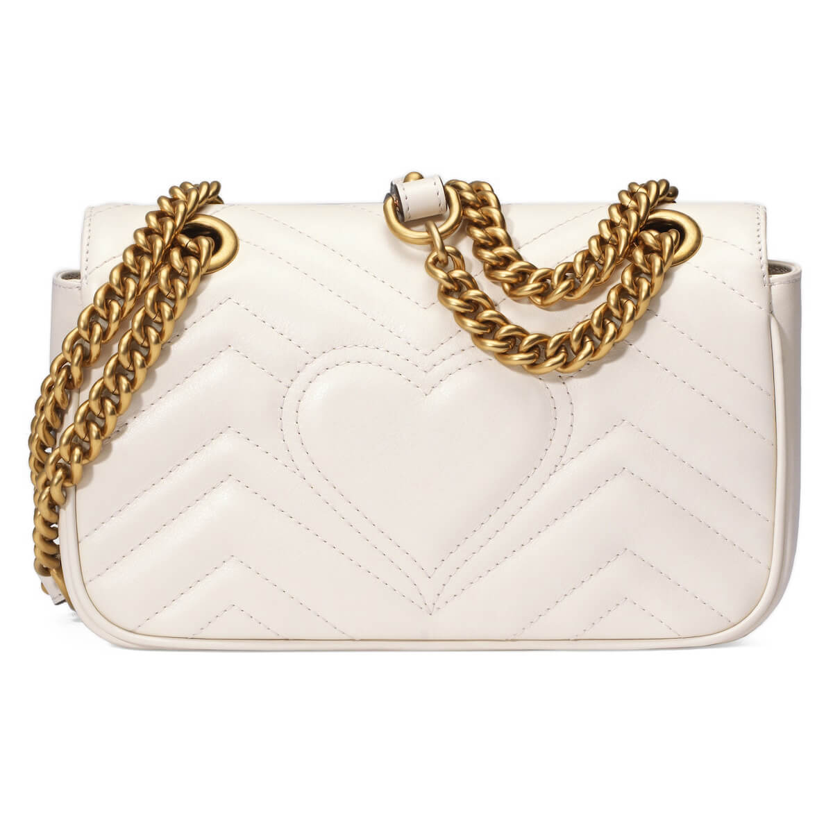 GUCCI GG Marmont Mini Shoulder Bag - White Leather