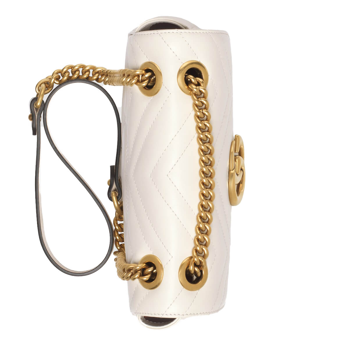 GUCCI GG Marmont Mini Shoulder Bag - White Leather