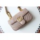 GUCCI GG Marmont Mini Shoulder Bag - Taupe Leather