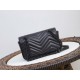 GUCCI GG Marmont Mini Shoulder Bag - Black Leather & Black Hardware