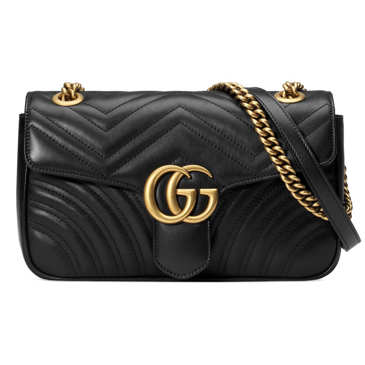 GUCCI GG Marmont Small Shoulder Bag - Black Leather