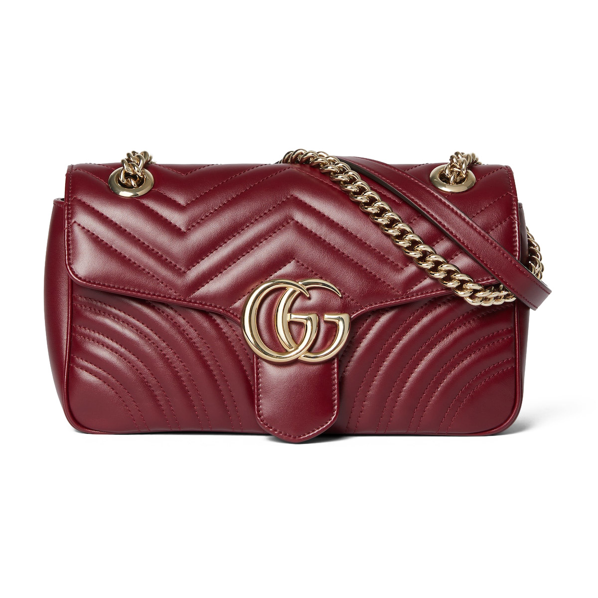 GUCCI GG Marmont Small Shoulder Bag - Red Leather