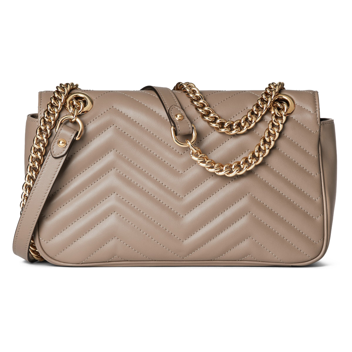 GUCCI GG Marmont Small Shoulder Bag - Taupe Leather