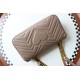 GUCCI GG Marmont Small Shoulder Bag - Taupe Leather