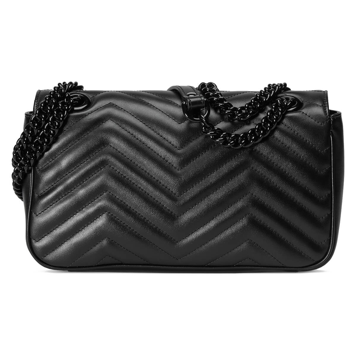 GUCCI GG Marmont Small Shoulder Bag - Black Leather & Black Hardware