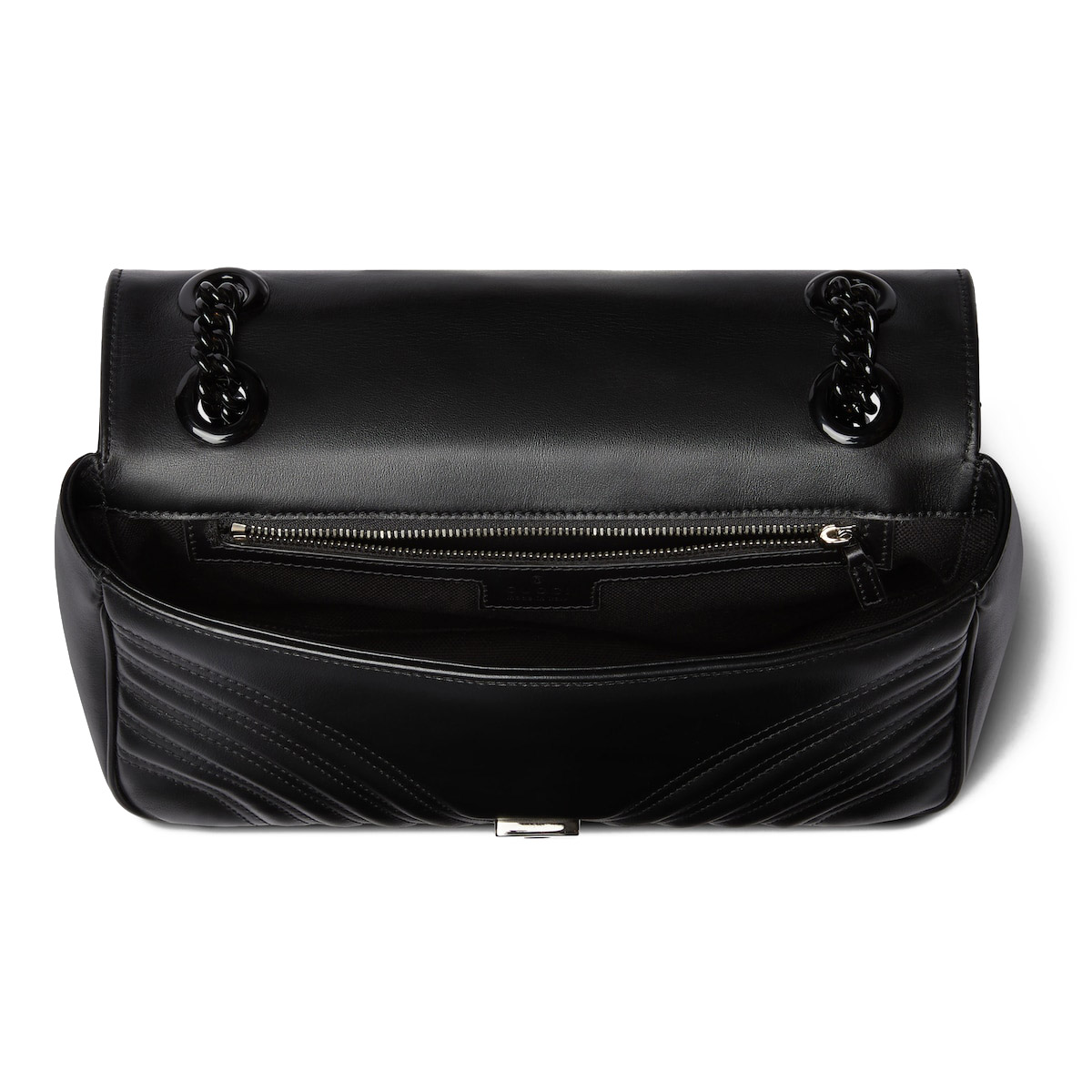 GUCCI GG Marmont Small Shoulder Bag - Black Leather & Black Hardware