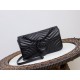 GUCCI GG Marmont Small Shoulder Bag - Black Leather & Black Hardware