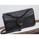 GUCCI GG Marmont Small Shoulder Bag - Black Leather & Black Hardware