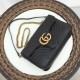 GUCCI GG Marmont Medium Shoulder Bag - Black Leather