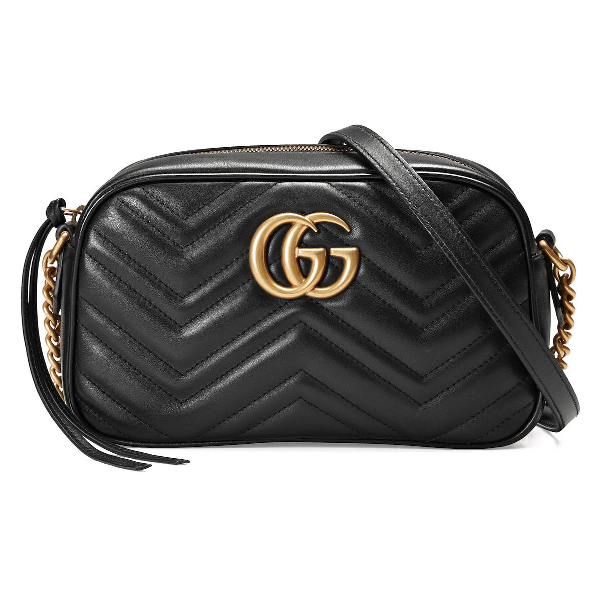 GUCCI GG Marmont Small Camera Shoulder Bag - Black Leather