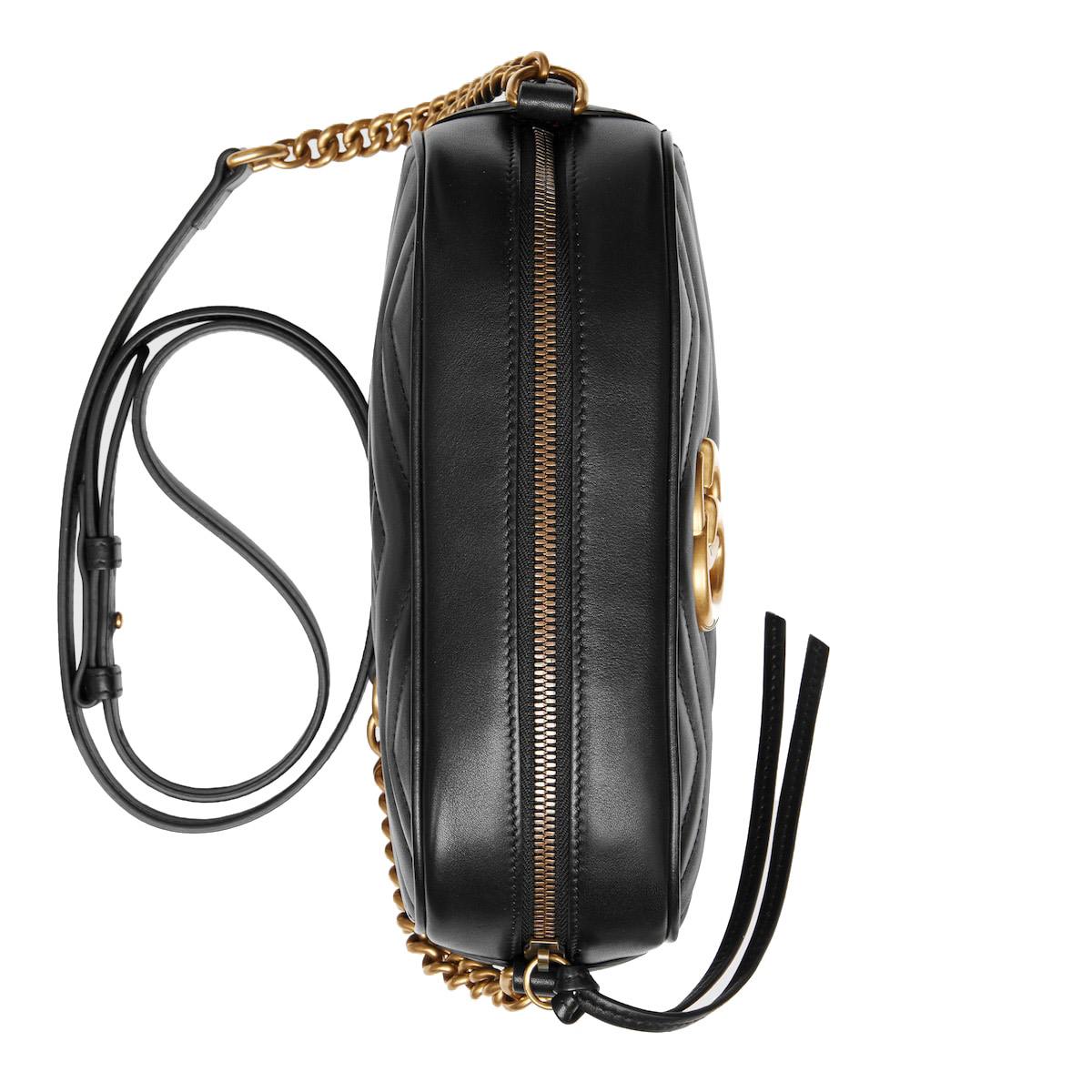 GUCCI GG Marmont Small Camera Shoulder Bag - Black Leather