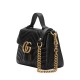 GUCCI GG Marmont Mini Top Handle Bag - Black Leather