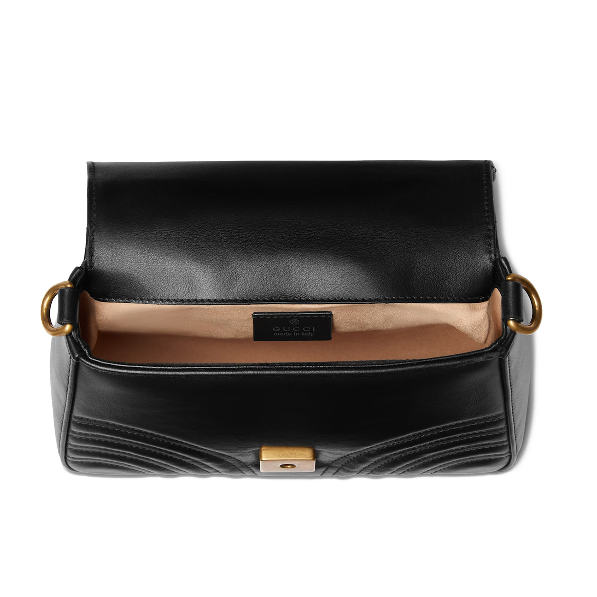 GUCCI GG Marmont Mini Top Handle Bag - Black Leather