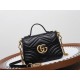 GUCCI GG Marmont Mini Top Handle Bag - Black Leather