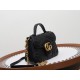 GUCCI GG Marmont Mini Top Handle Bag - Black Leather