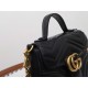 GUCCI GG Marmont Mini Top Handle Bag - Black Leather