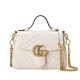 GUCCI GG Marmont Mini Top Handle Bag - White Leather